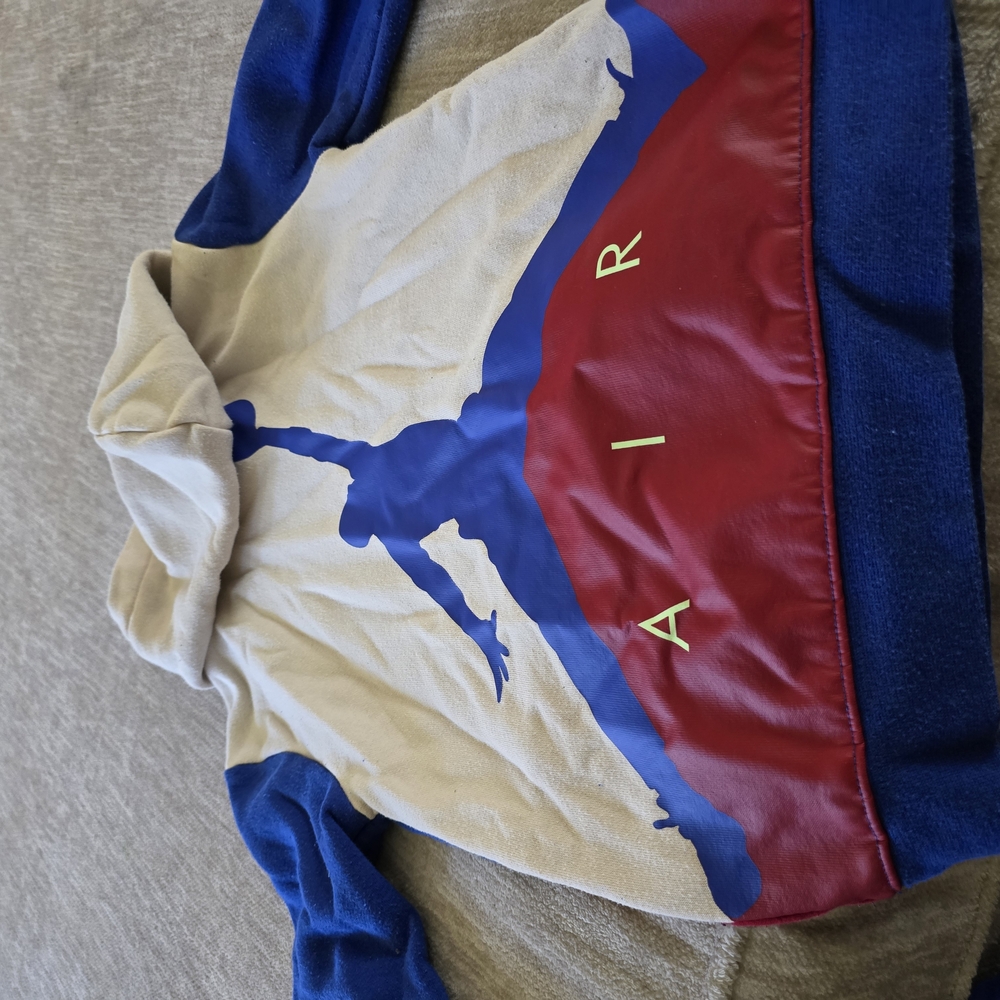 Blue and Red Hoodie with Air Design